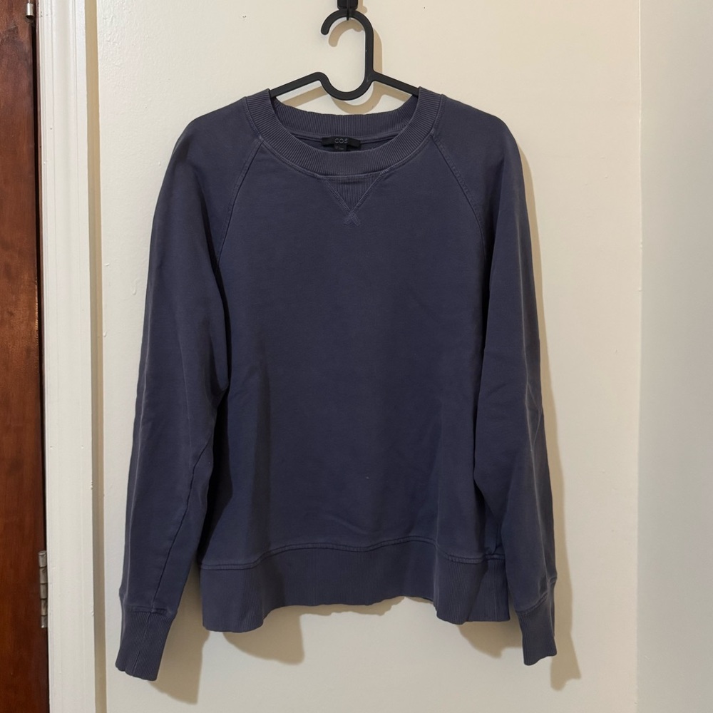 blue sweatshirt